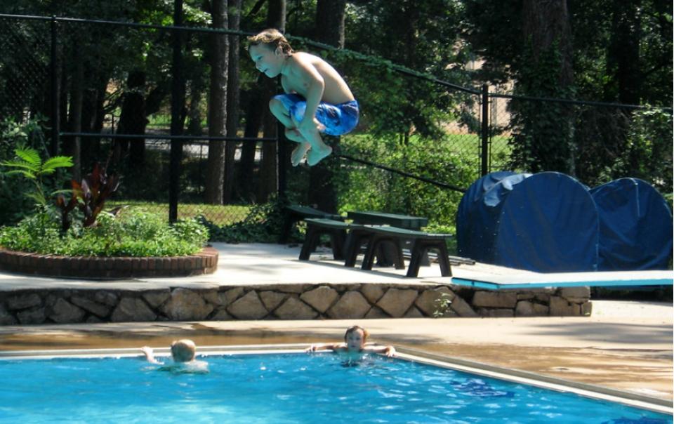 cannonball into pool